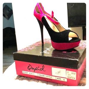 Qupid velvet heels, worn twice . Size 11